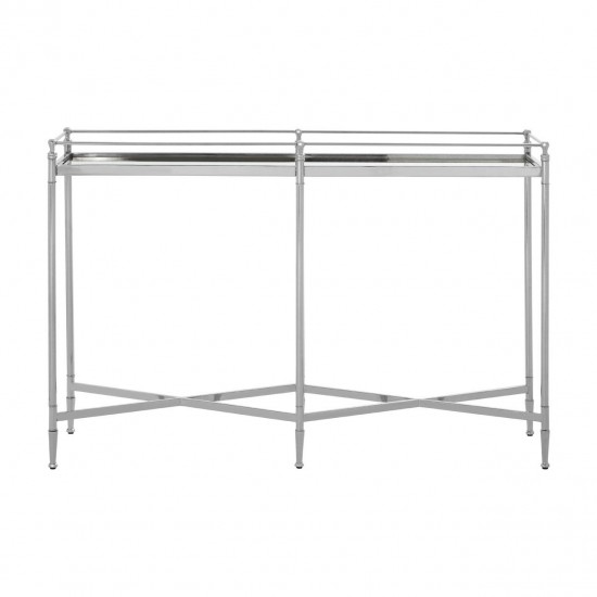 Ashbury Silver And Mirrored Glass Finish Console Table