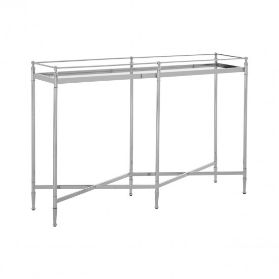 Ashbury Silver And Mirrored Glass Finish Console Table