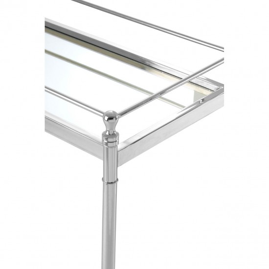 Ashbury Silver And Mirrored Glass Finish Console Table