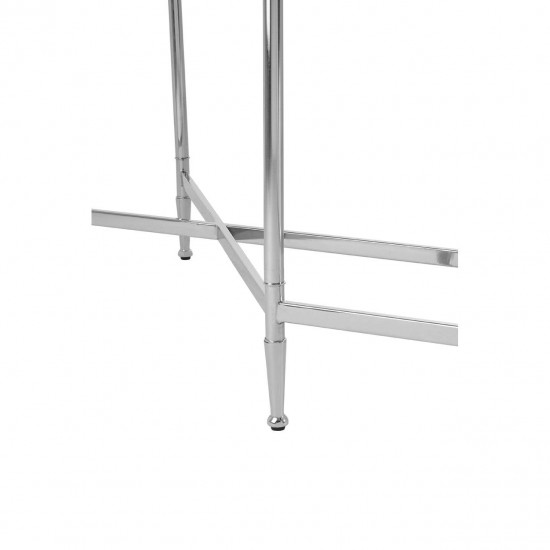 Ashbury Silver And Mirrored Glass Finish Console Table