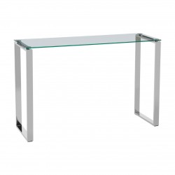 Stratus Chrome And Glass Minimal Console Table