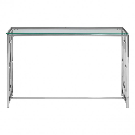 Stratus Chrome Finish Rectangle Base Console Table