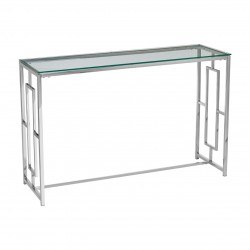 Stratus Chrome Finish Rectangle Base Console Table