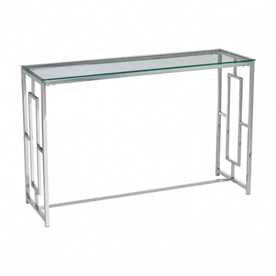 Stratus Chrome Finish Rectangle Base Console Table