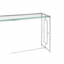 Stratus Chrome Finish Rectangle Base Console Table