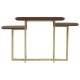 Rogano Luxe Geometric Walnut Console Table 