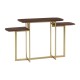Rogano Luxe Geometric Walnut Console Table 
