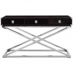 Soho Cow Hide Cross Base Console Table 