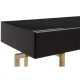 Astoria Black Gloss and Gold Finish Console Table 
