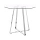 Lexington Small Chrome Finish Round Glass Dining Table  