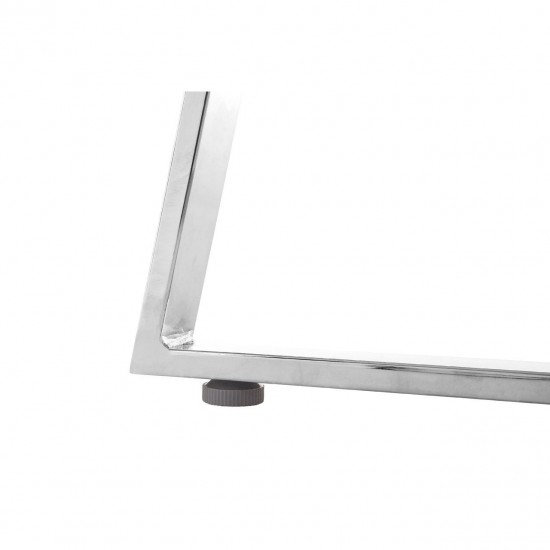 Lexington Small Chrome Finish Round Glass Dining Table  