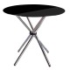 Lexington Storable Black Glass And Chrome Round Small Table 