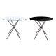 Lexington Storable Black Glass And Chrome Round Small Table 