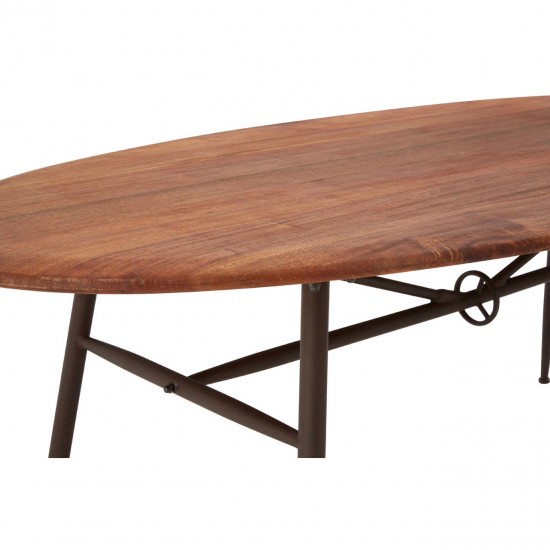 Rogano Industrial Walnut Dining Table 