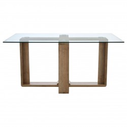 Tribeca Glass And Wood Dining Table 