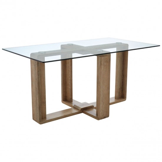 Tribeca Glass And Wood Dining Table 