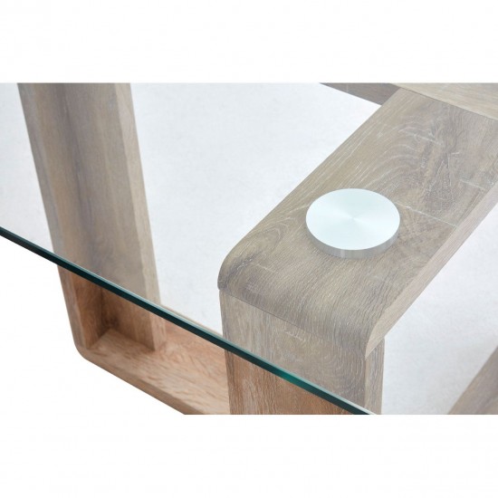 Tribeca Glass And Wood Dining Table 