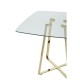 Lexington Small Gold Finish Square Glass Dining Table  