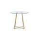 Lexington Small Gold Finish Round Glass Dining Table 