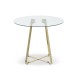 Lexington Small Gold Finish Round Glass Dining Table 