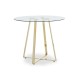 Lexington Small Gold Finish Round Glass Dining Table 