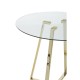 Lexington Small Gold Finish Round Glass Dining Table 