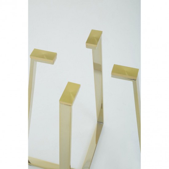 Lexington Small Gold Finish Round Glass Dining Table 