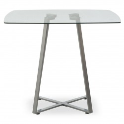 Lexington Small Grey Finish Square Glass Dining Table 