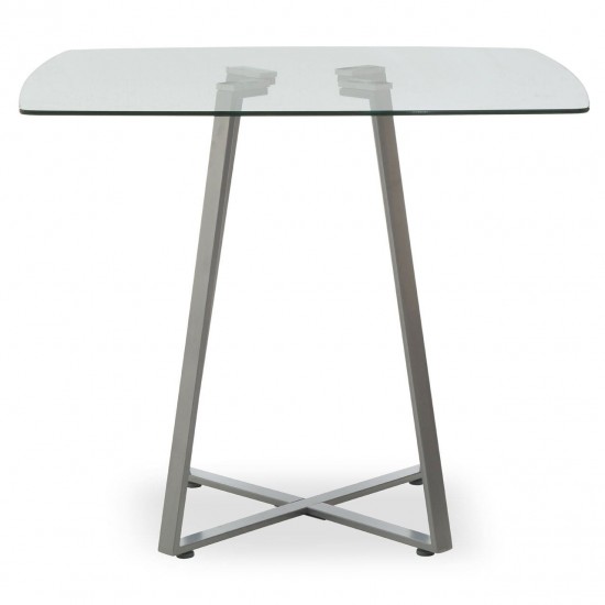 Lexington Small Grey Finish Square Glass Dining Table 