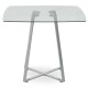 Lexington Small Grey Finish Square Glass Dining Table 