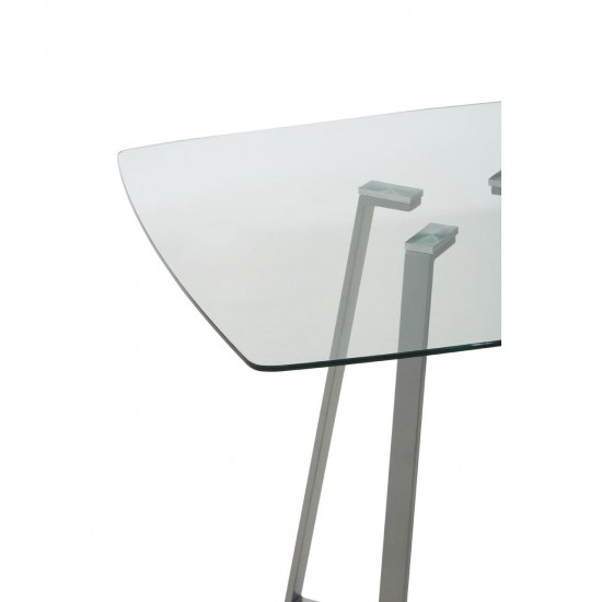 Lexington Small Grey Finish Square Glass Dining Table 