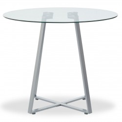 Lexington Small Grey Finish Round Glass Dining Table 