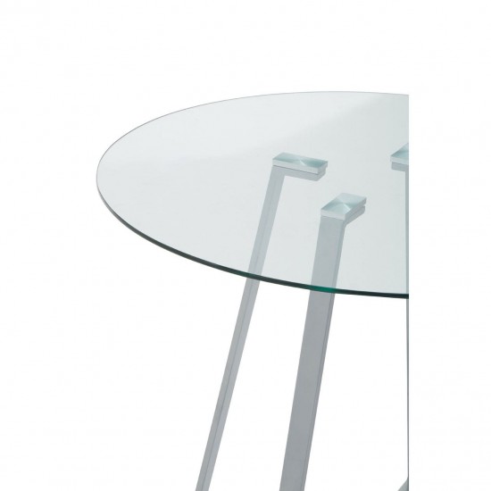Lexington Small Grey Finish Round Glass Dining Table 