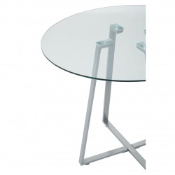 Lexington Small Grey Finish Round Glass Dining Table 