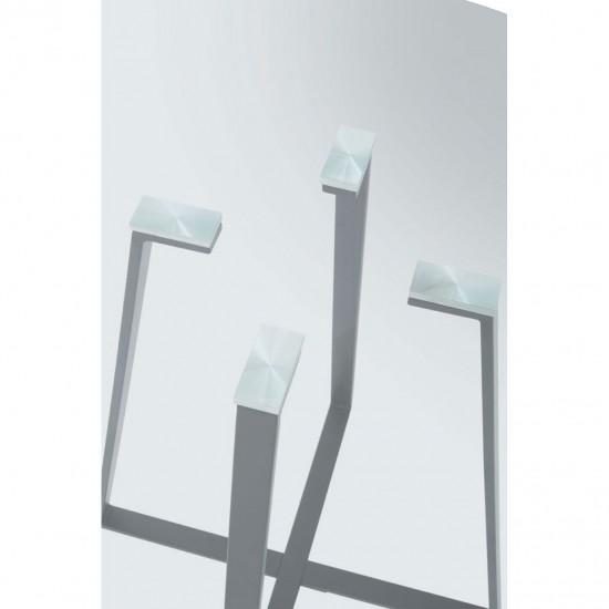Lexington Small Grey Finish Round Glass Dining Table 
