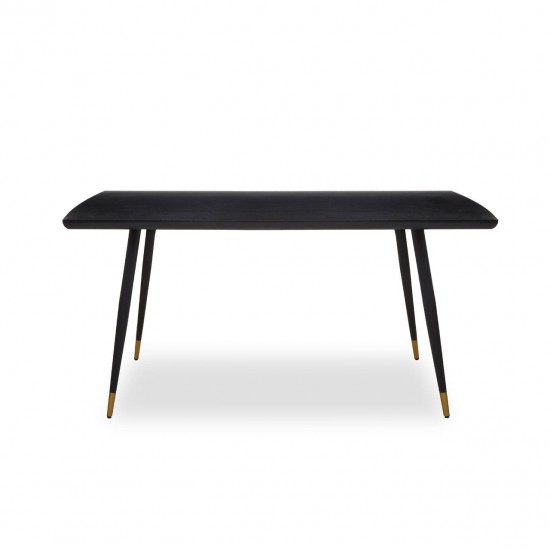 Black Wood And Brass Dining Table 