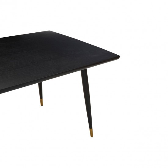Black Wood And Brass Dining Table 