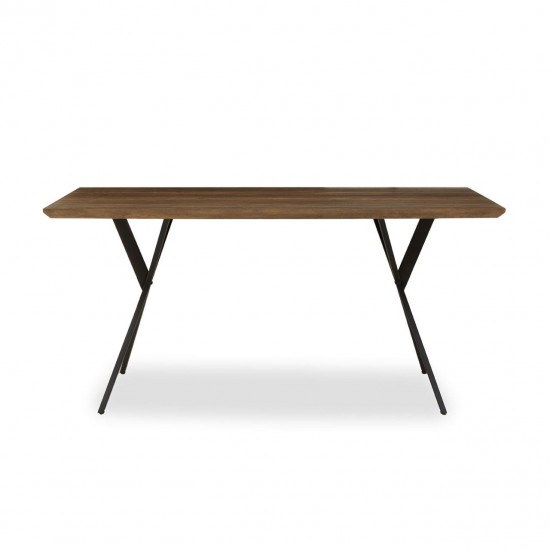 Anton 3 Wood And Iron Cross Base Dining Table 