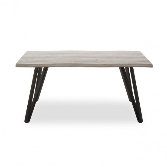 Anton 4 Grey Wood And Iron Base Dining Table 