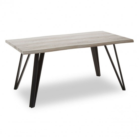 Anton 4 Grey Wood And Iron Base Dining Table 