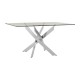 Stratus Rectangular Chrome And Glass Dining Table 