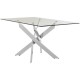 Stratus Rectangular Chrome And Glass Dining Table 