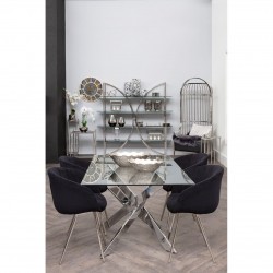 Stratus Rectangular Chrome And Glass Dining Table 
