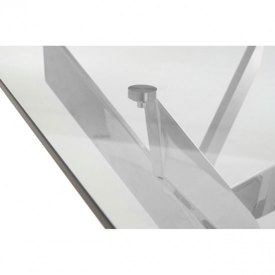 Stratus Rectangular Chrome And Glass Dining Table 