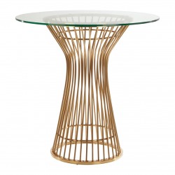 Moura Gold Finish Tubular Occasional Table