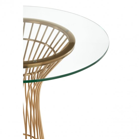 Moura Gold Finish Tubular Occasional Table