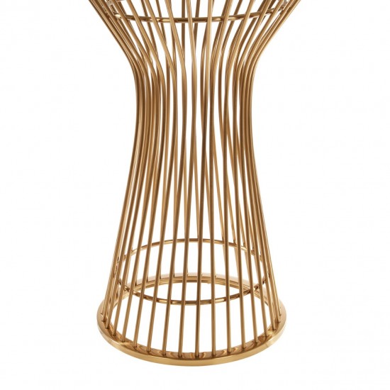 Moura Gold Finish Tubular Occasional Table