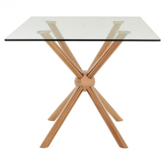 Gatsby Rose Gold Finish Rectangular Dining Table 