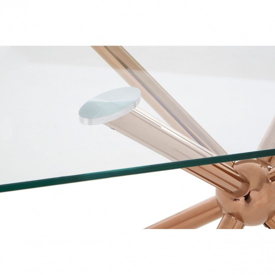 Gatsby Rose Gold Finish Rectangular Dining Table 