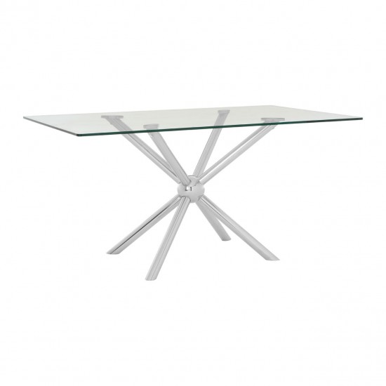 Gatsby Silver Finish Rectangular Dining Table 
